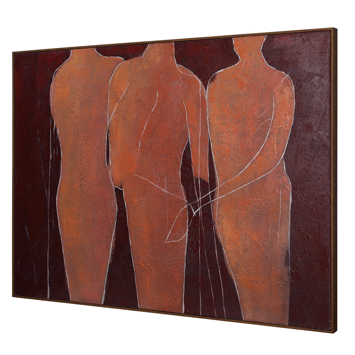 Stone Poise Heavy Textured Hessian Wall Art 120x90cm — alternative angle