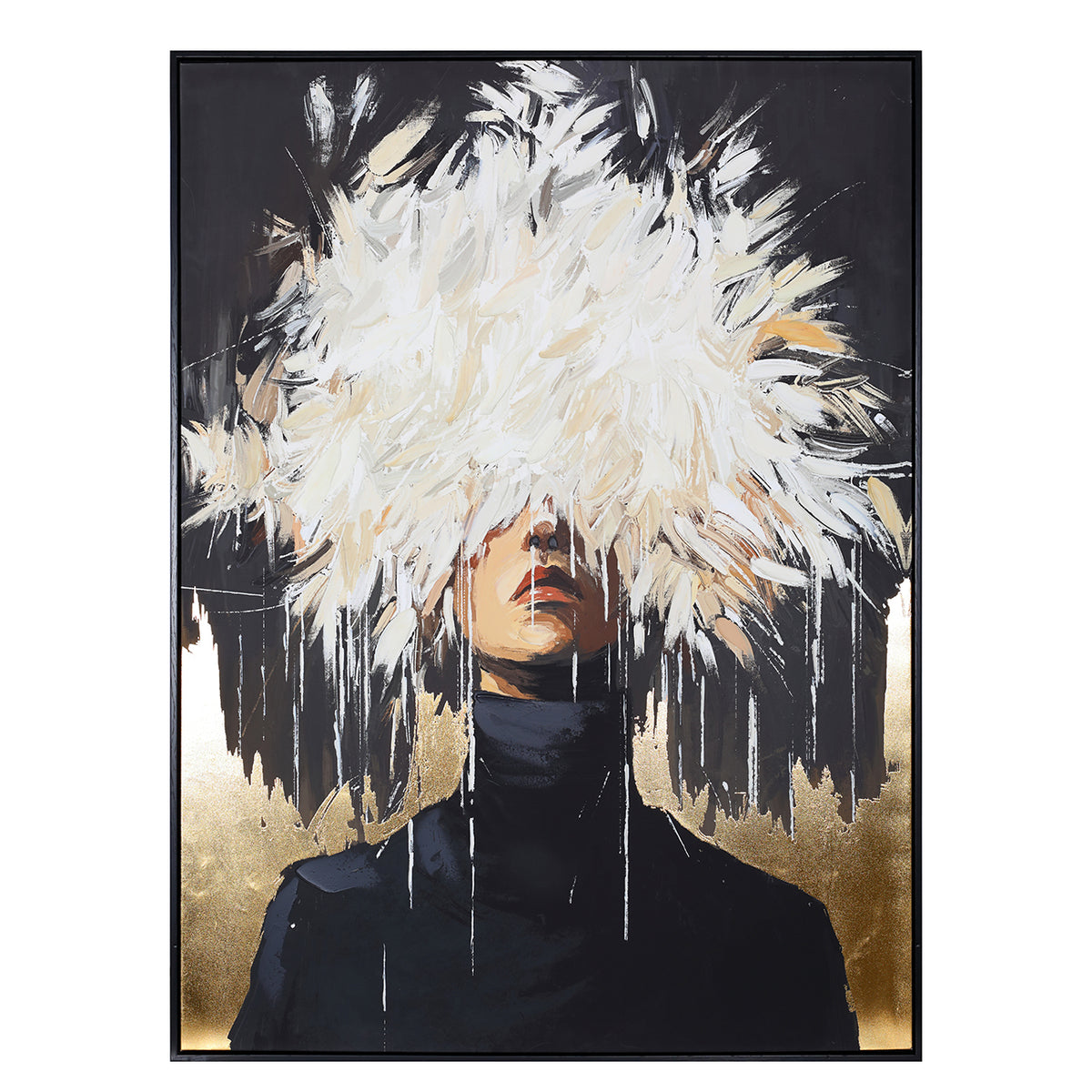 Hidden Muse Hand Embellished Framed Canvas Wall Art 90x120cm — product image on a white background