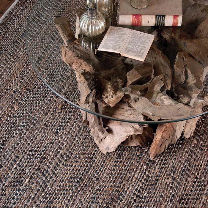 Tobais Rescued Leather and Hemp Rug – 244 x 305 cm