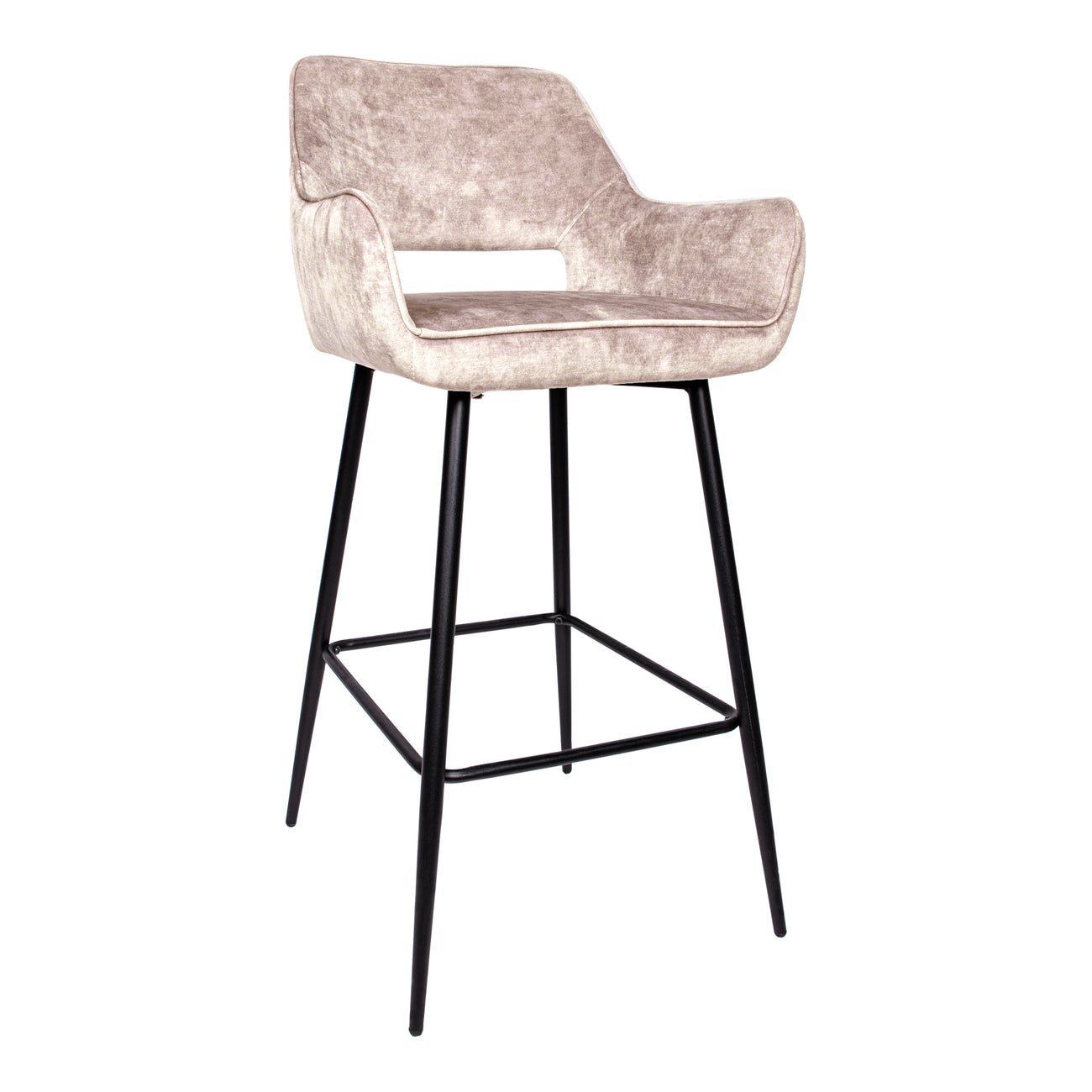 Fallon khaki tall velvet bar stool