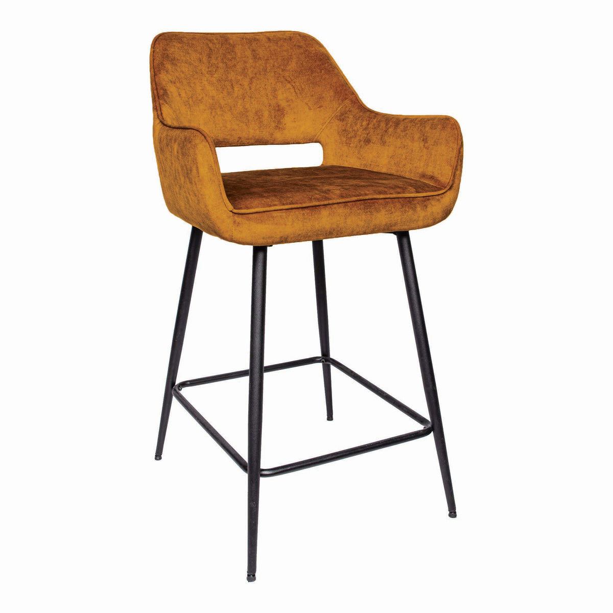 Fallon rust velvet bar stool