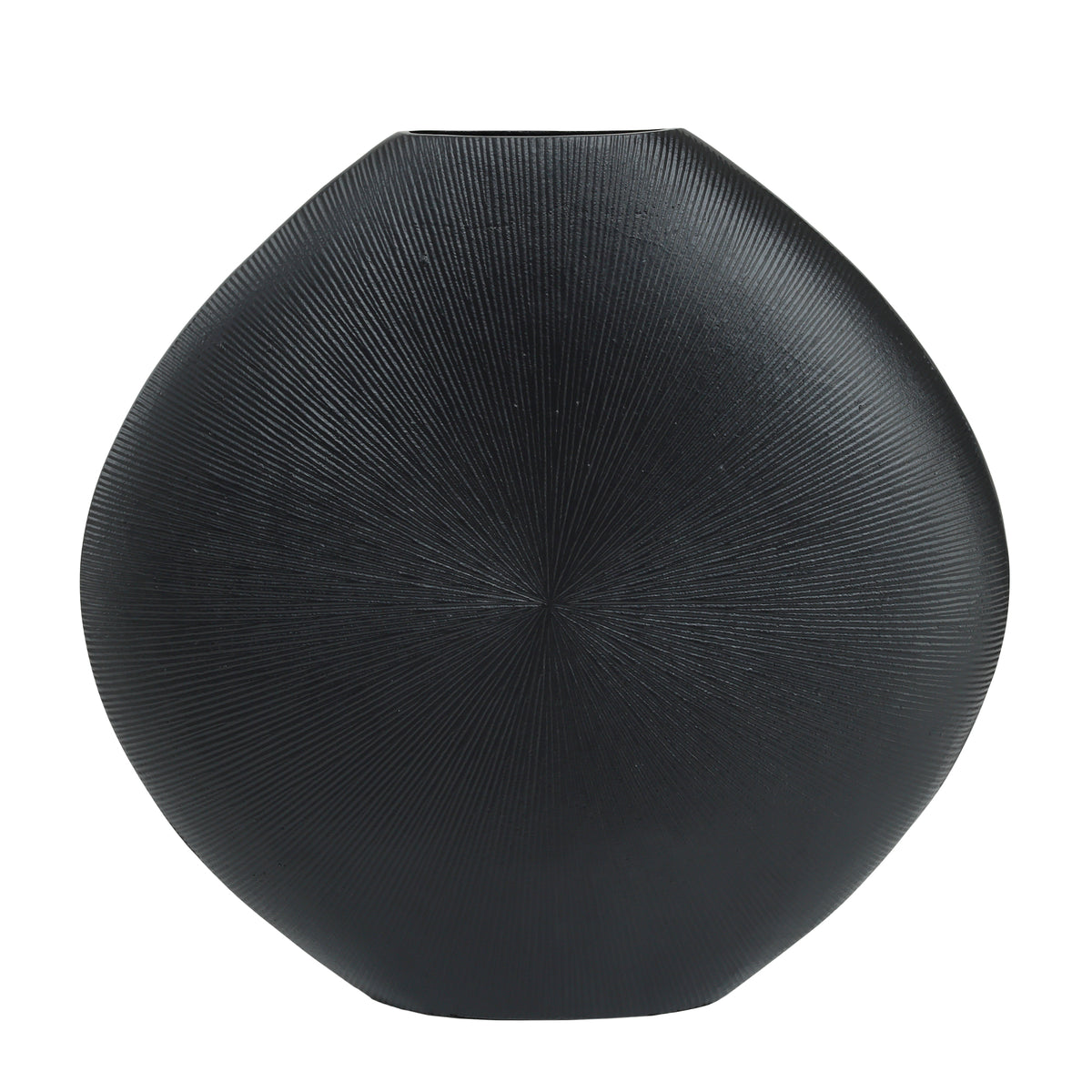 Tiro black striped oval aluminium planter