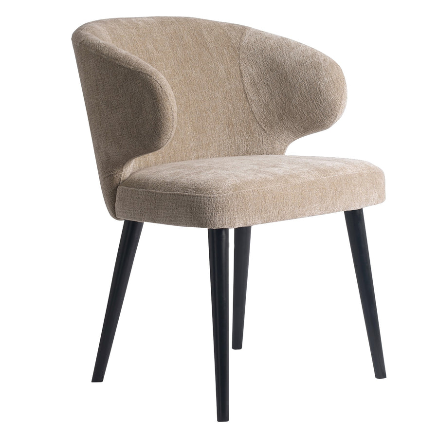 Fiori cream upholstered dining chair with black legs