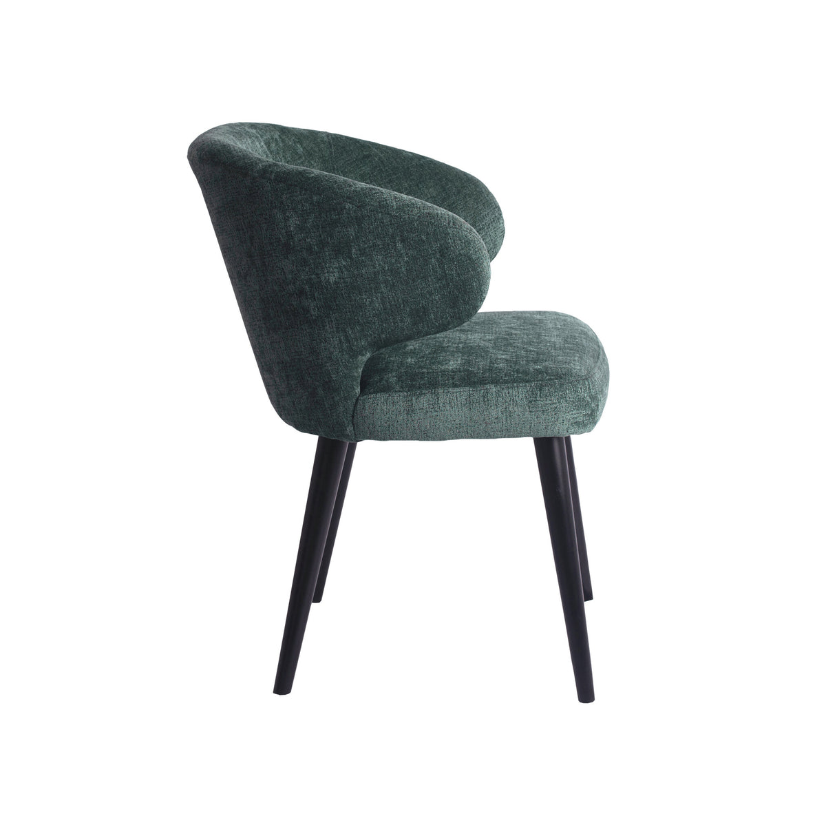 Fiori petrol dining chair with black wood legs