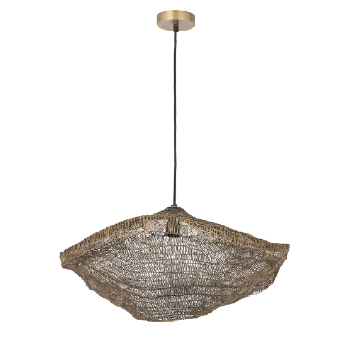 Lailaa brass wavy iron ceiling lamp, small