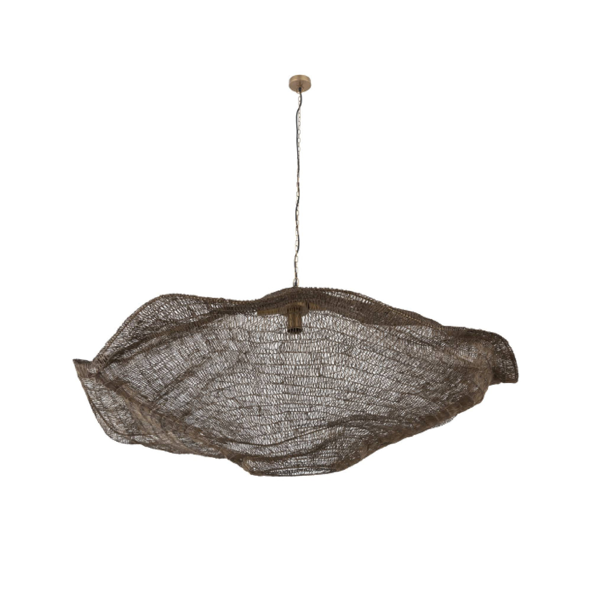 Lailaa brass wavy iron ceiling lamp, large