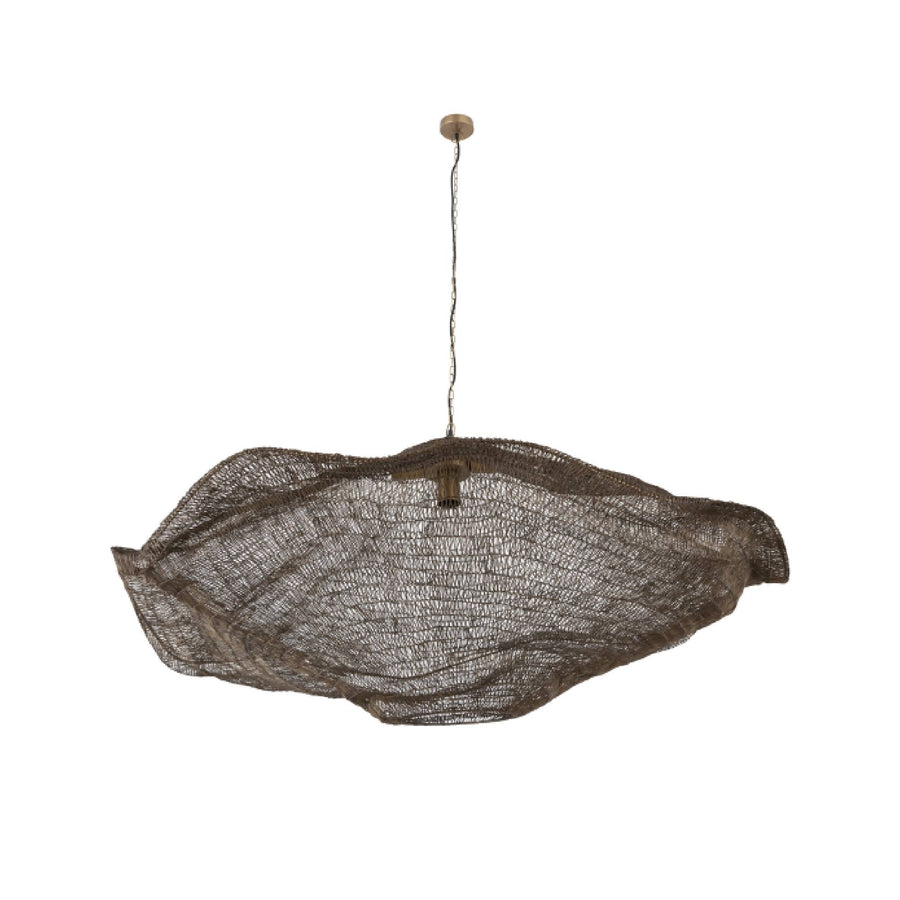 Lailaa brass wavy iron ceiling lamp, large