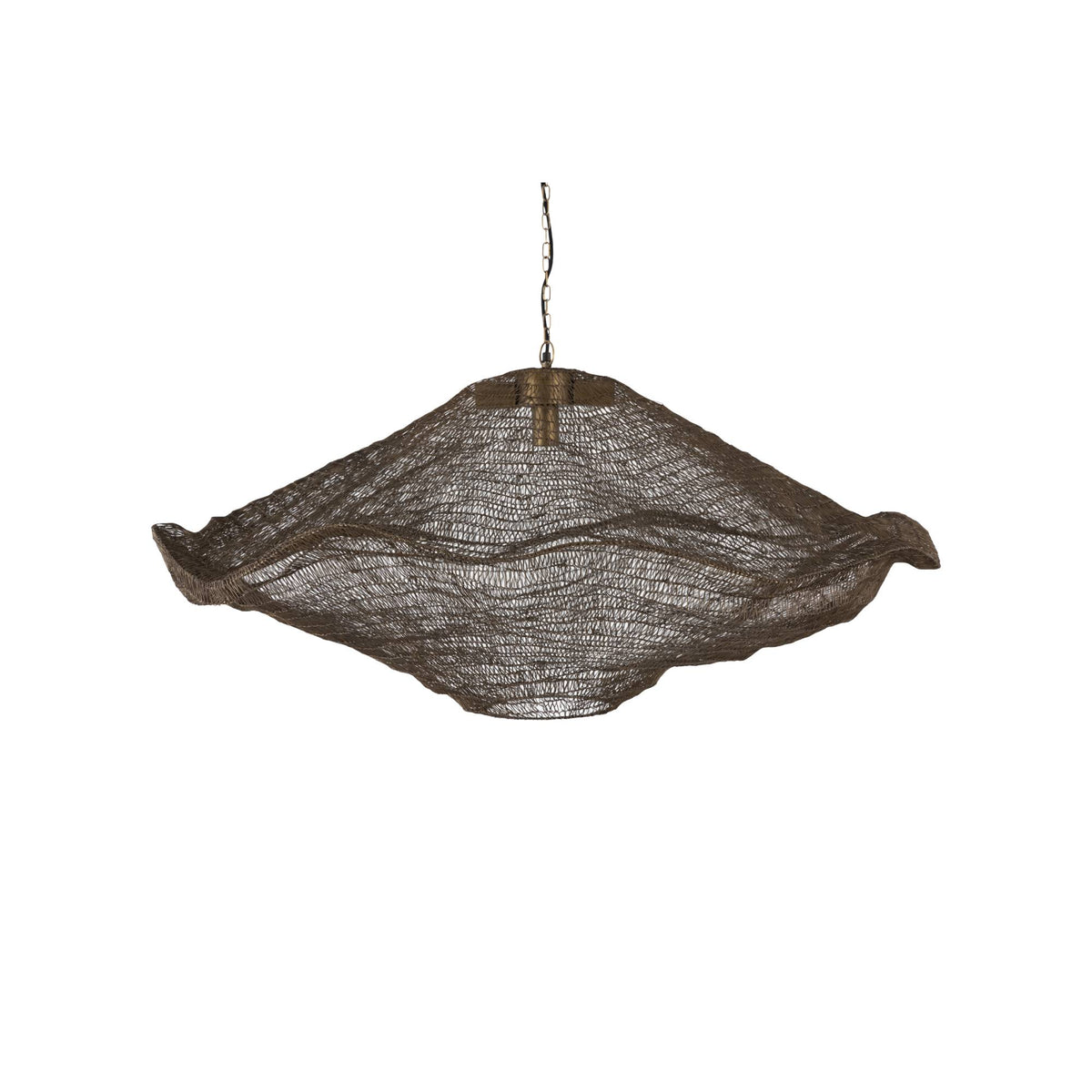 Lailaa brass wavy iron ceiling lamp, large