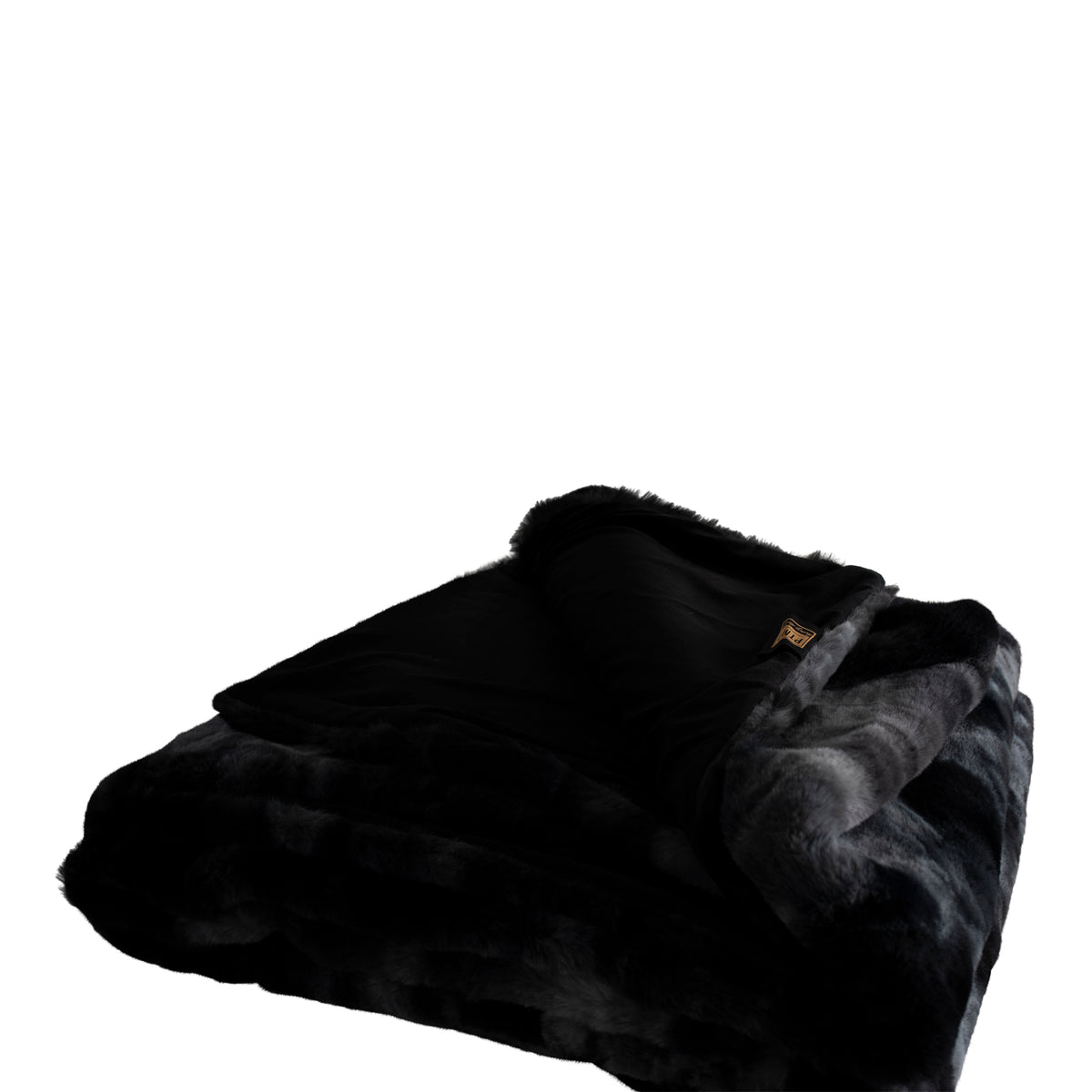 Linde black faux fur bedspread in gift box