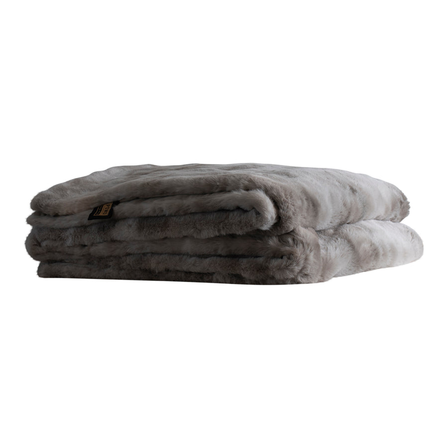 Linde grey faux fur bedspread in gift box
