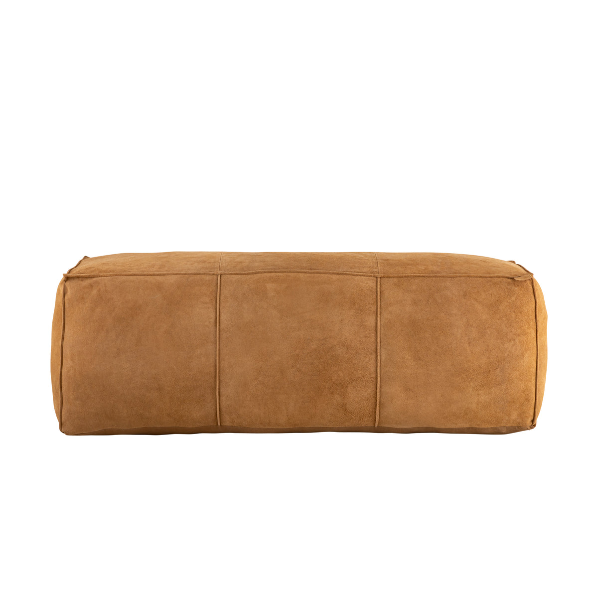 Marieke camel suede leather rectangular pouffe