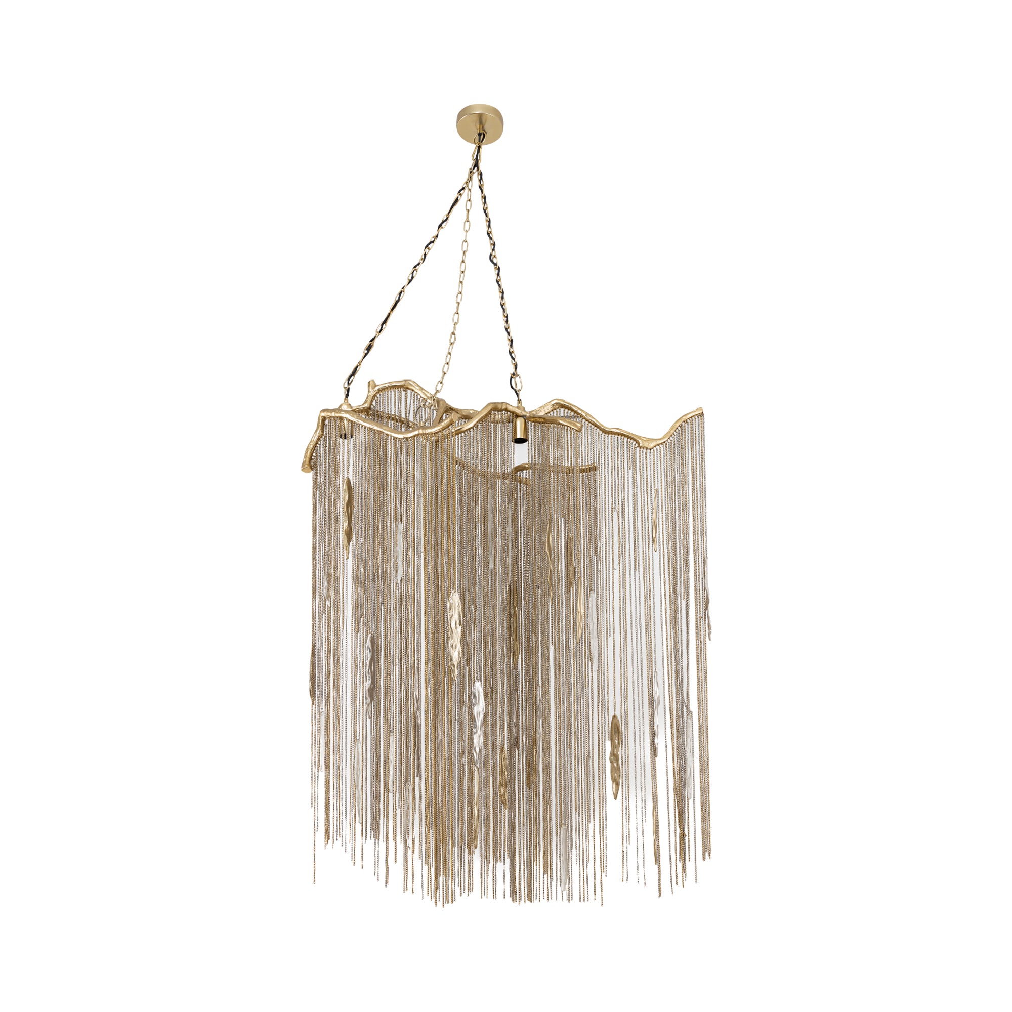 Wilco brass cascade chain pendant light wide
