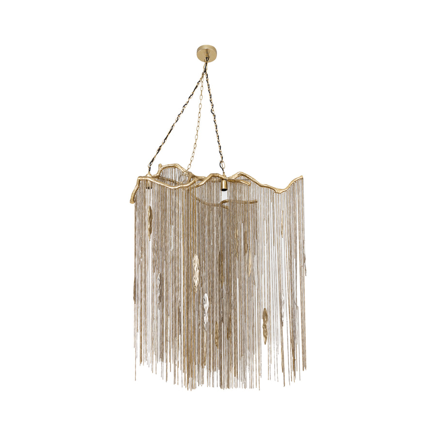 Wilco brass cascade chain pendant light wide