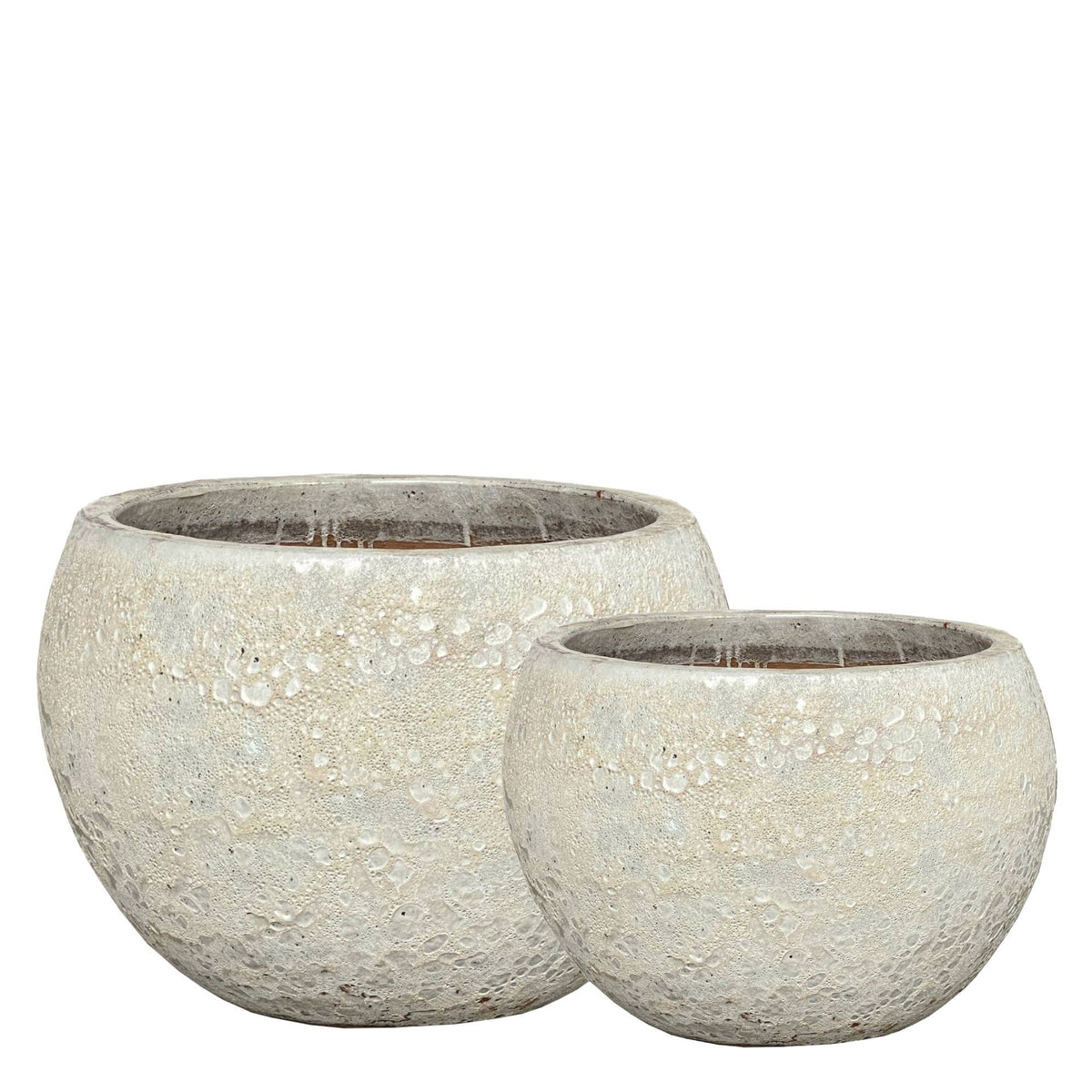 Javier grey ceramic bowl planters, set of two