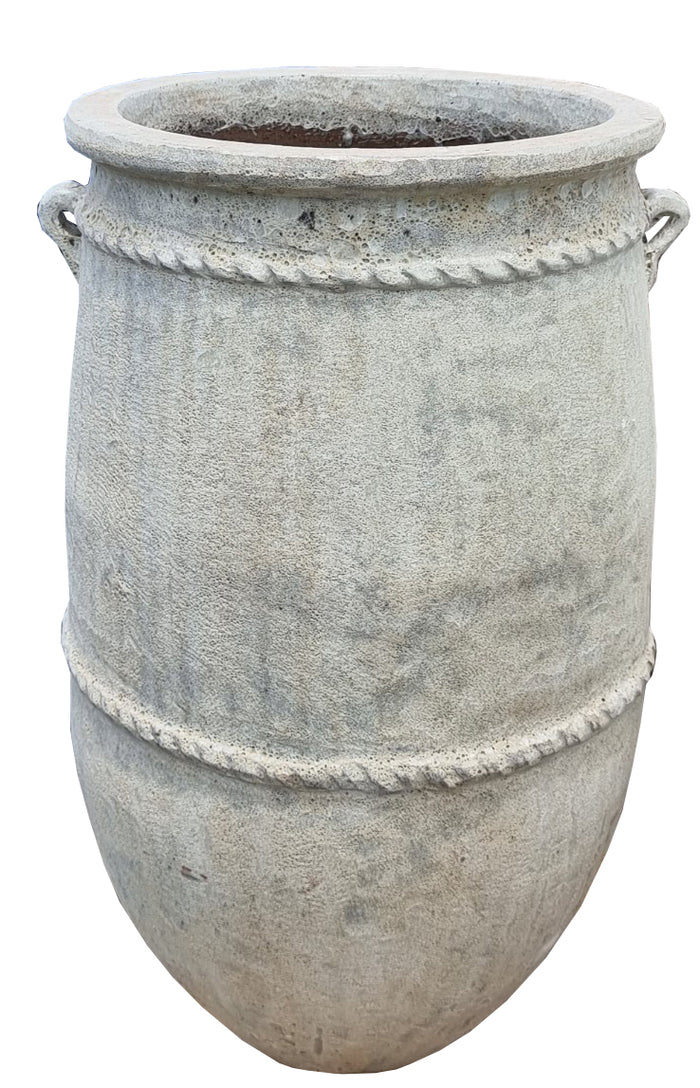 Tony white ceramic jar planter