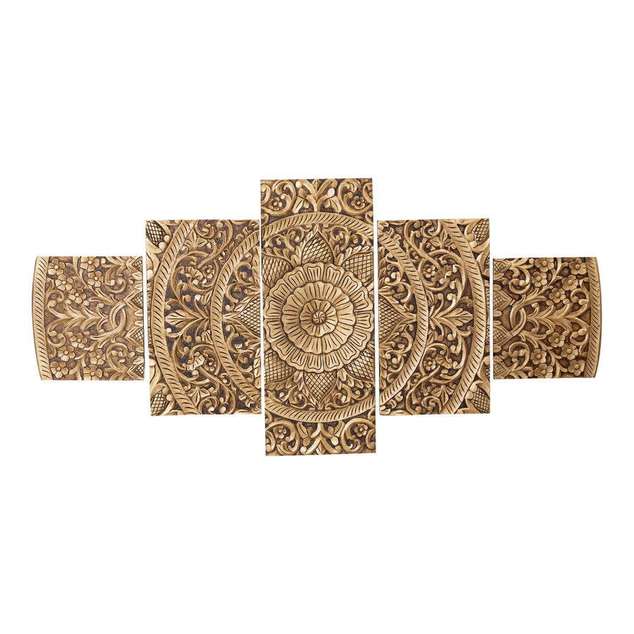 Sharlene Antique Carved Wall Panel Set - Gold
