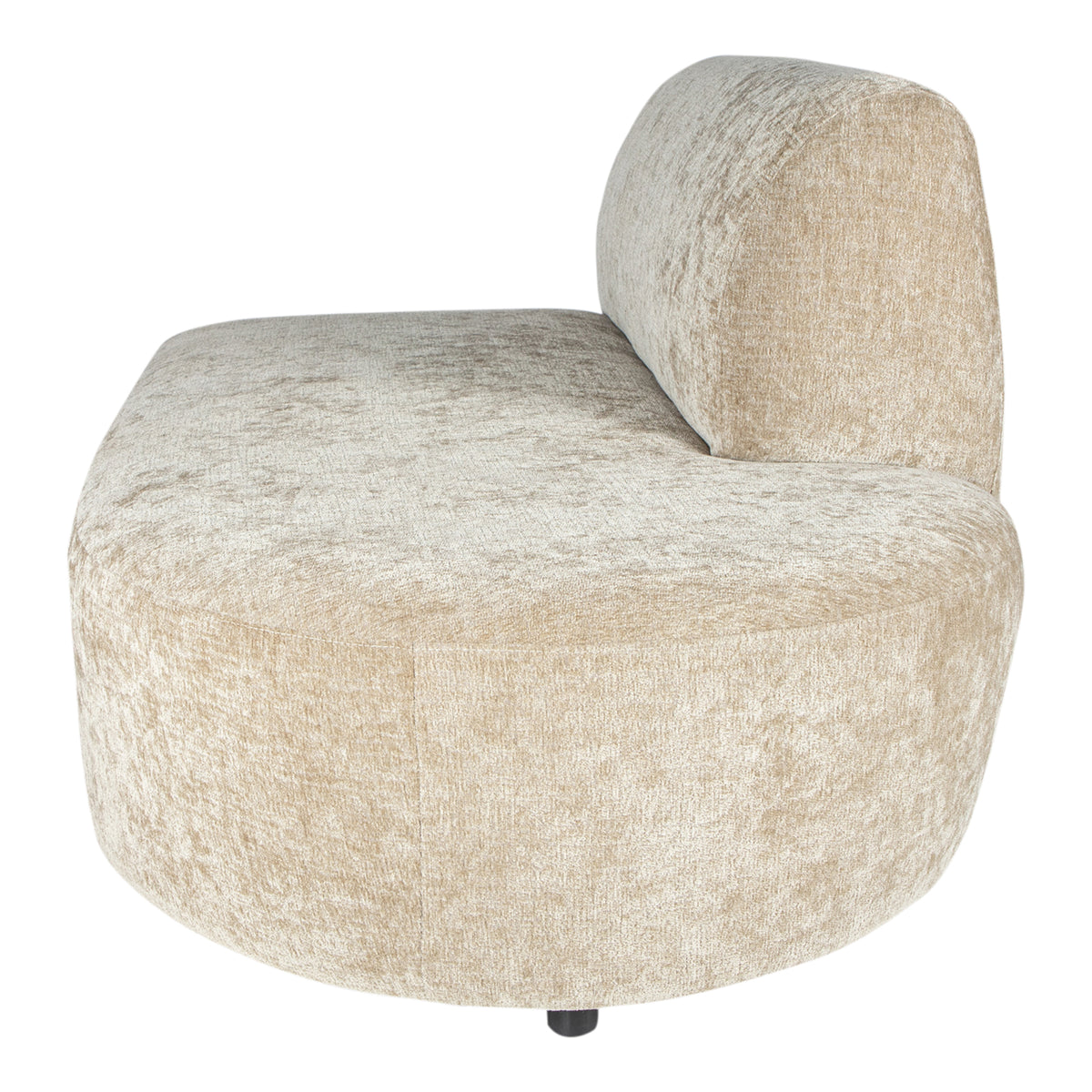 Lujo cream fabric modular sofa right ottoman