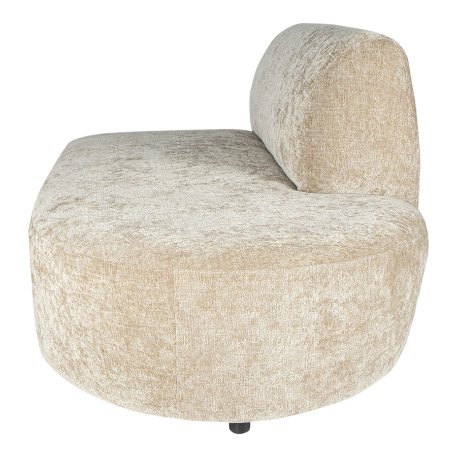 Lujo cream fabric modular sofa right ottoman