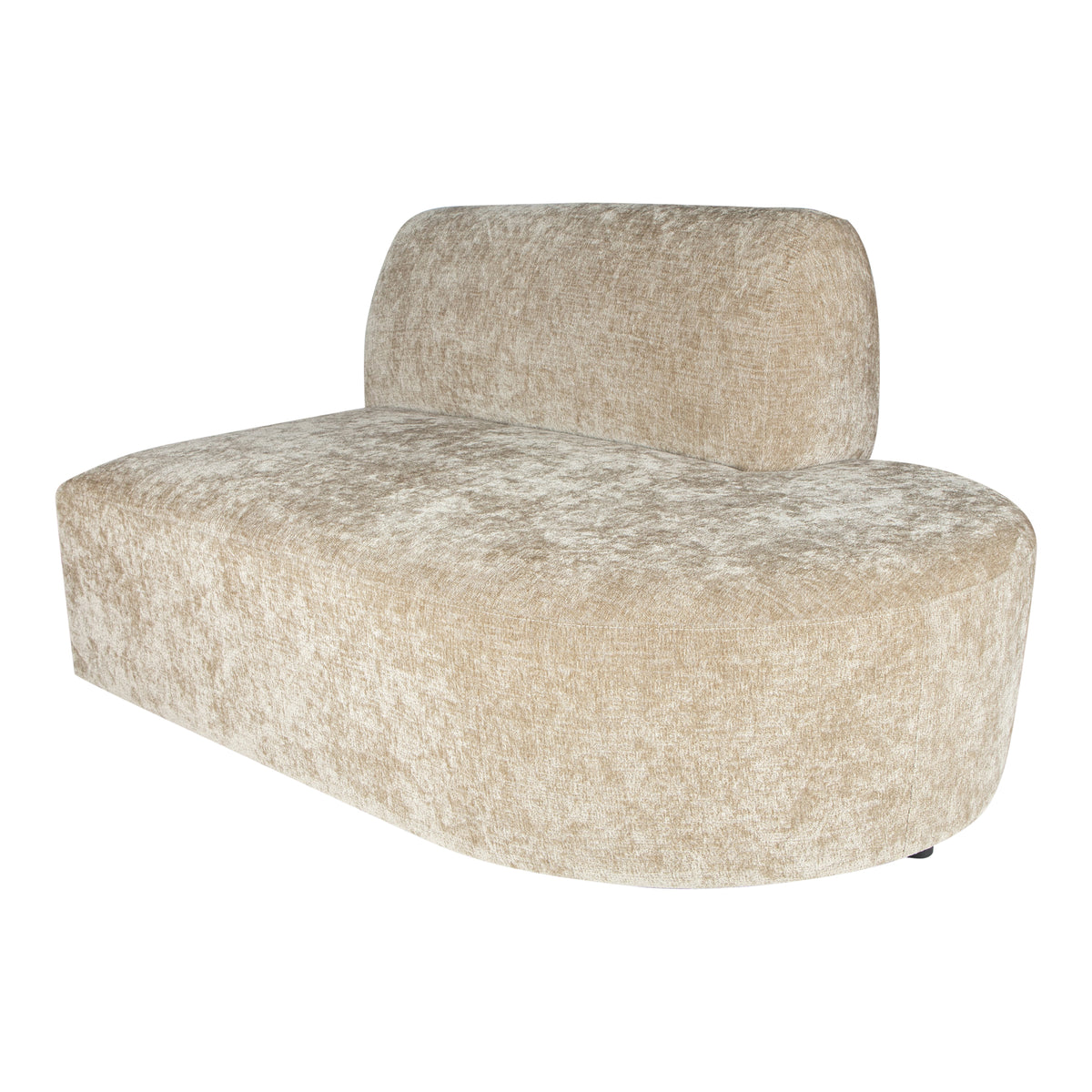 Lujo cream fabric modular sofa right ottoman