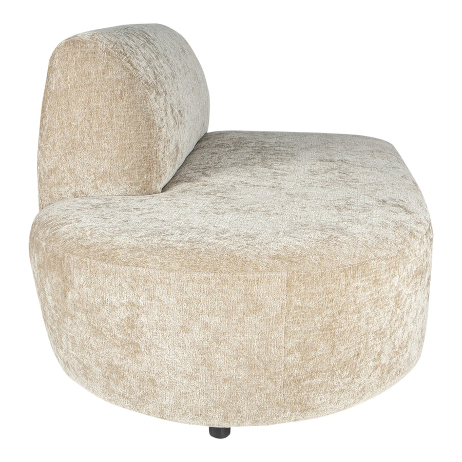 Lujo cream fabric modular sofa left ottoman