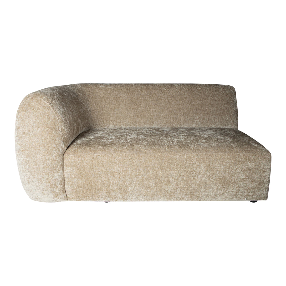 Lujo cream fabric modular two-seater sofa, left arm