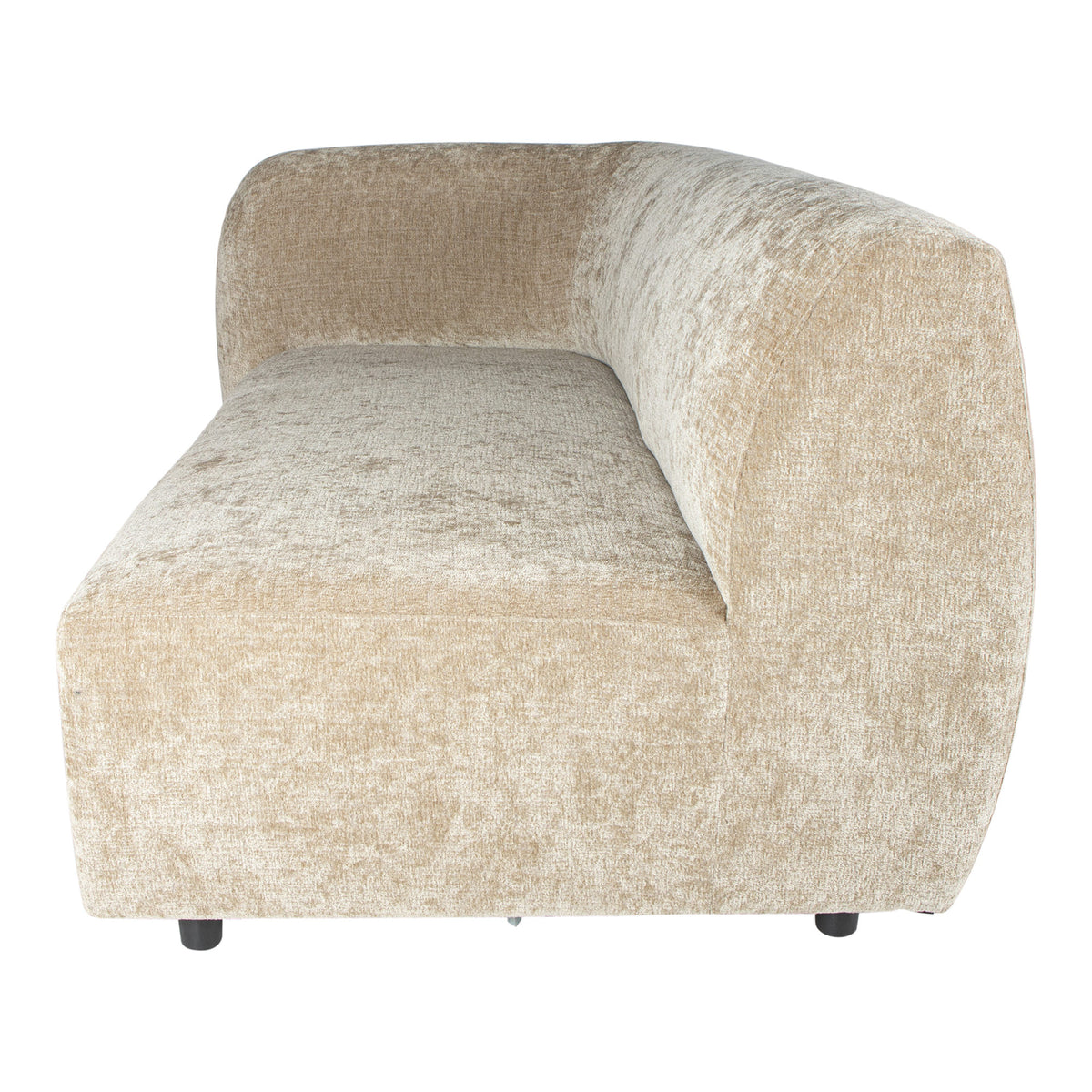 Lujo cream fabric modular two-seater sofa, left arm