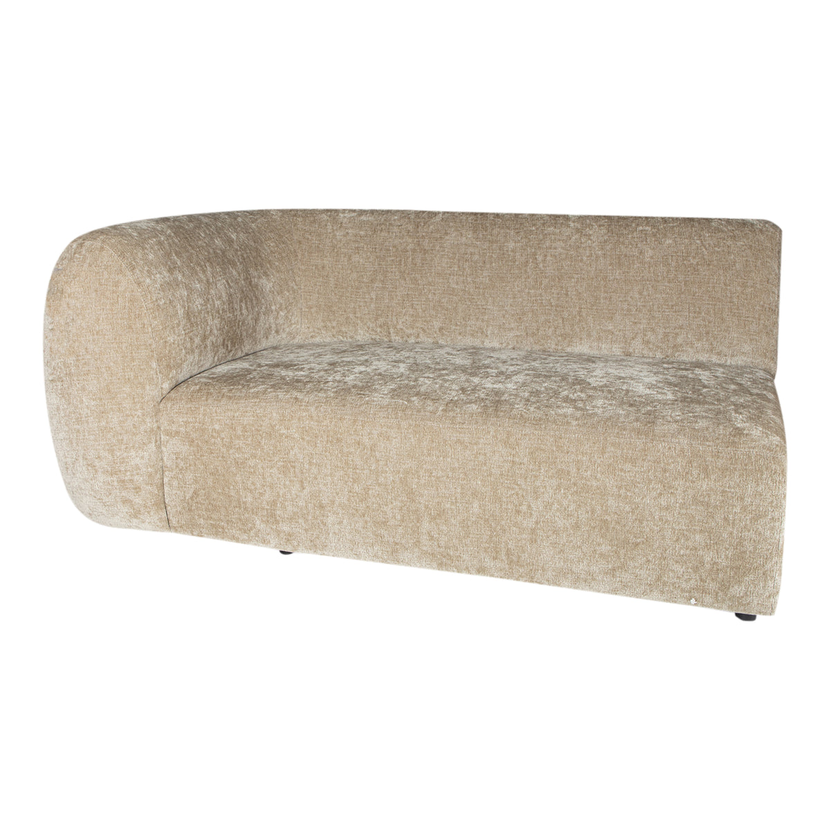Lujo cream fabric modular two-seater sofa, left arm