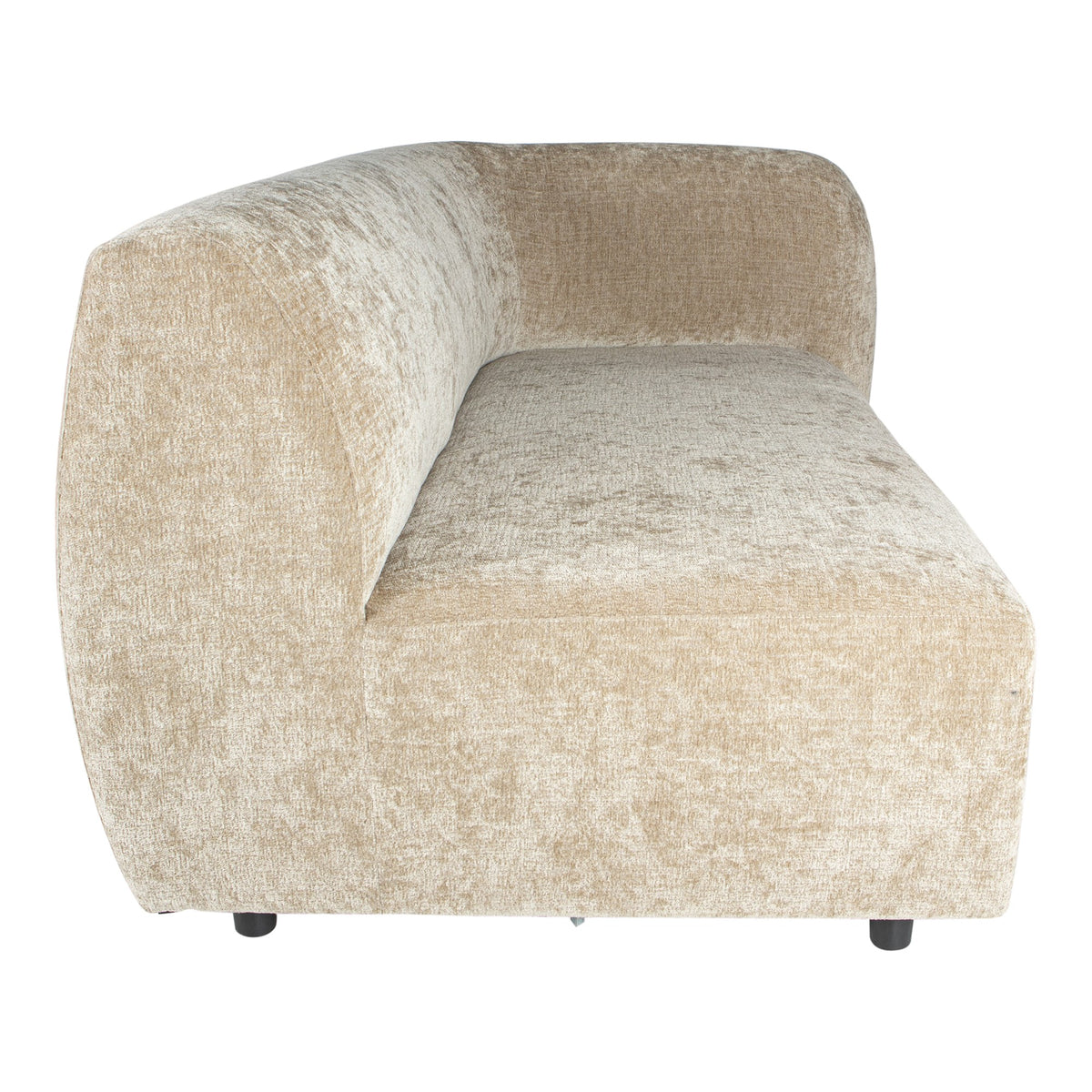Lujo cream fabric modular two-seater sofa, right arm