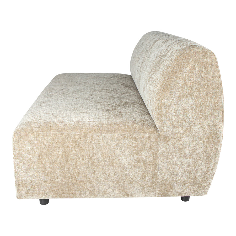 Lujo cream fabric modular two-seater sofa element