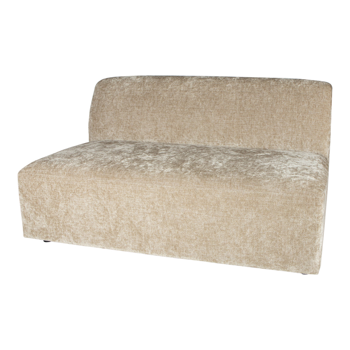 Lujo cream fabric modular two-seater sofa element