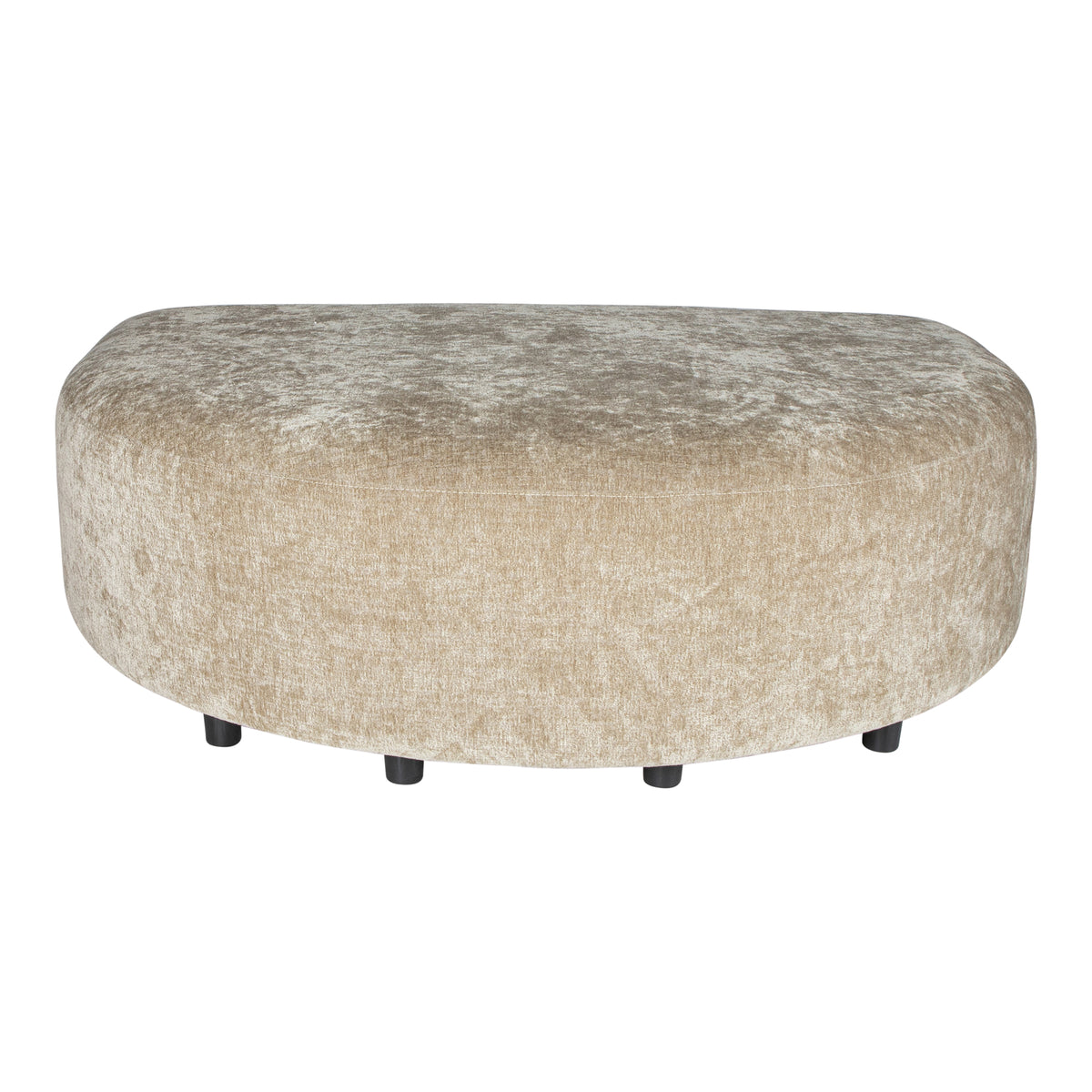 Lujo cream fabric modular longchair pouf