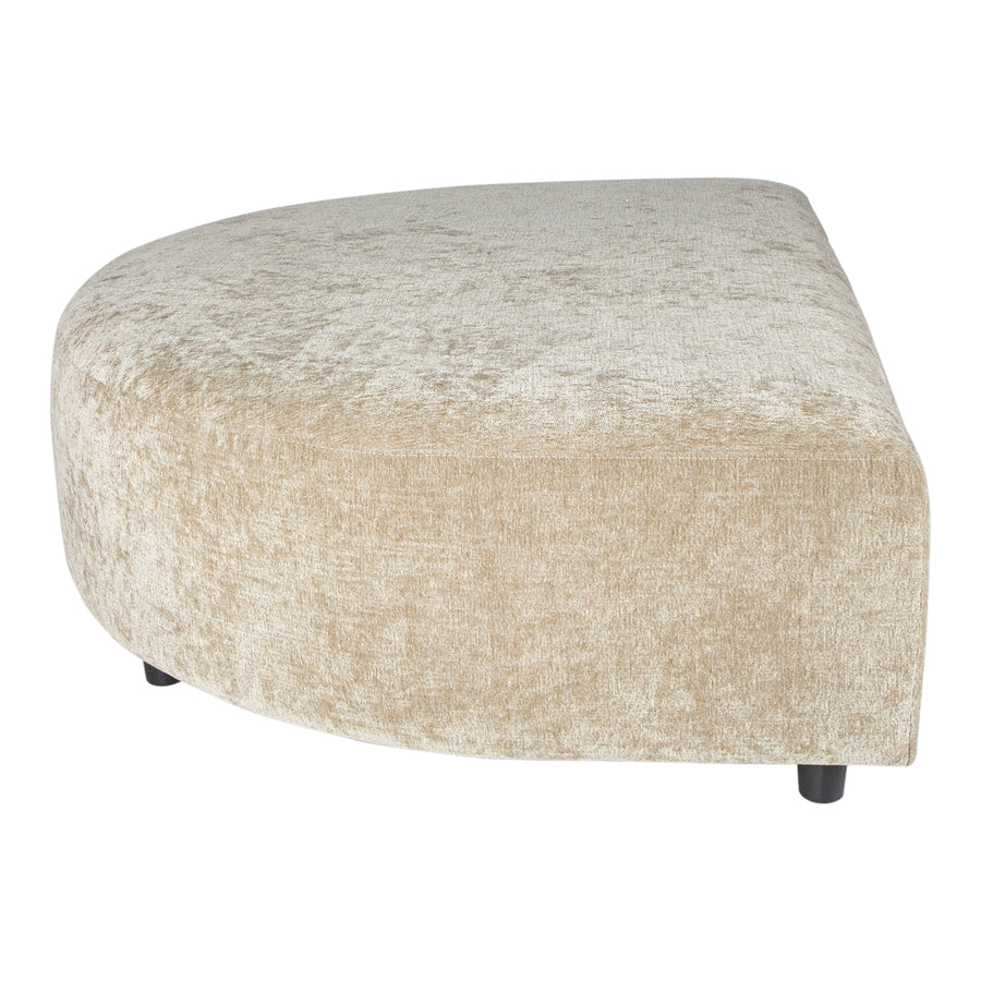 Lujo cream fabric modular longchair pouf