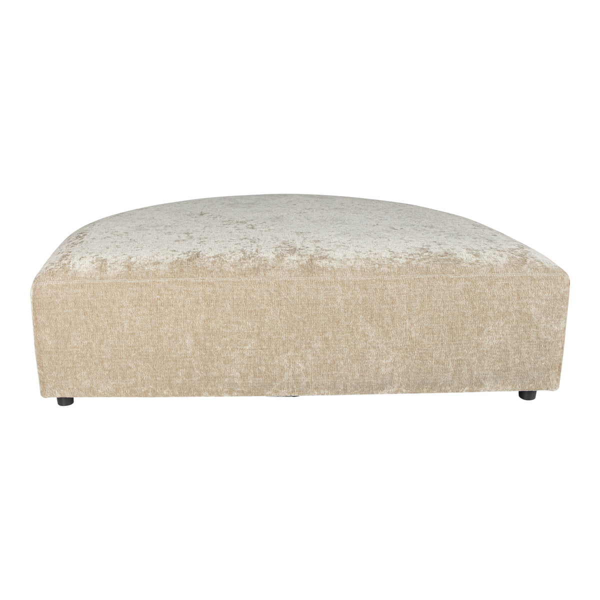 Lujo cream fabric modular longchair pouf