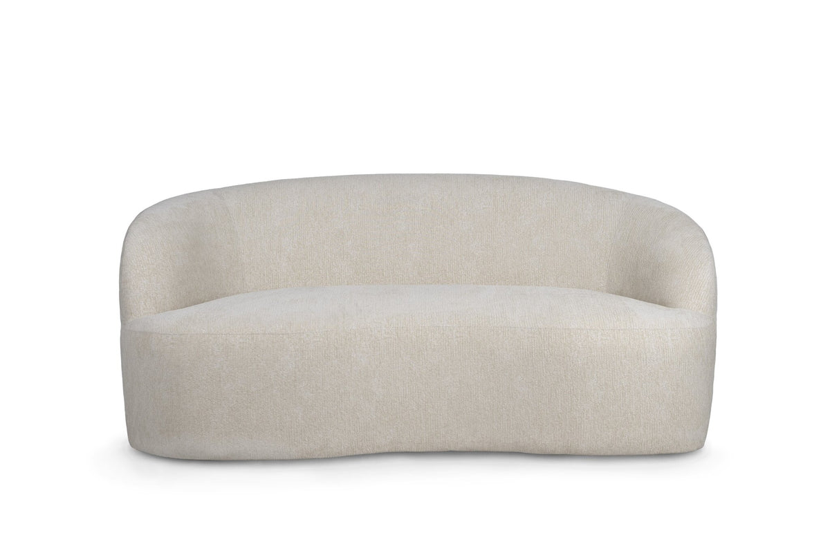 Bohne cream fabric two-seater sofa