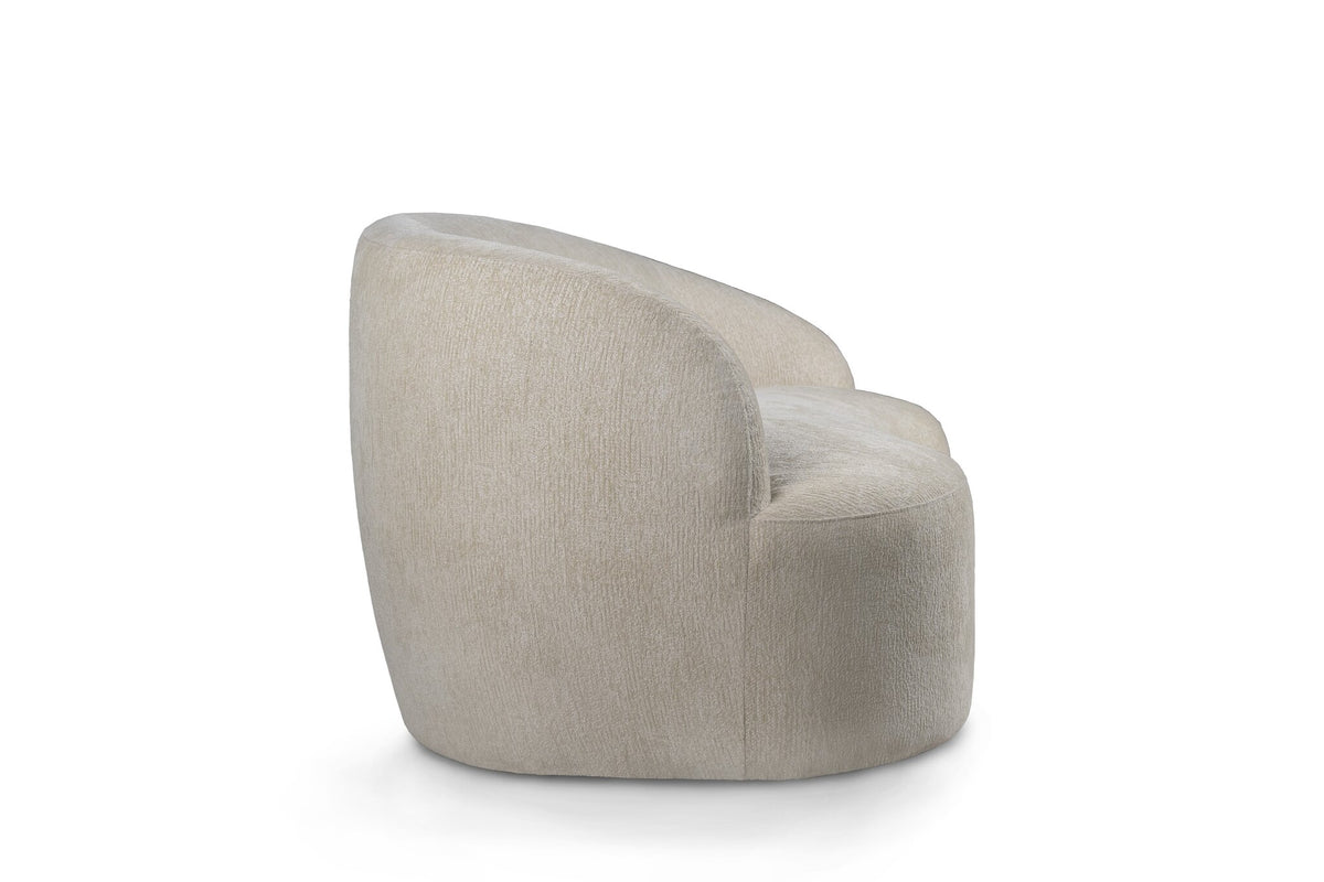 Bohne cream fabric two-seater sofa