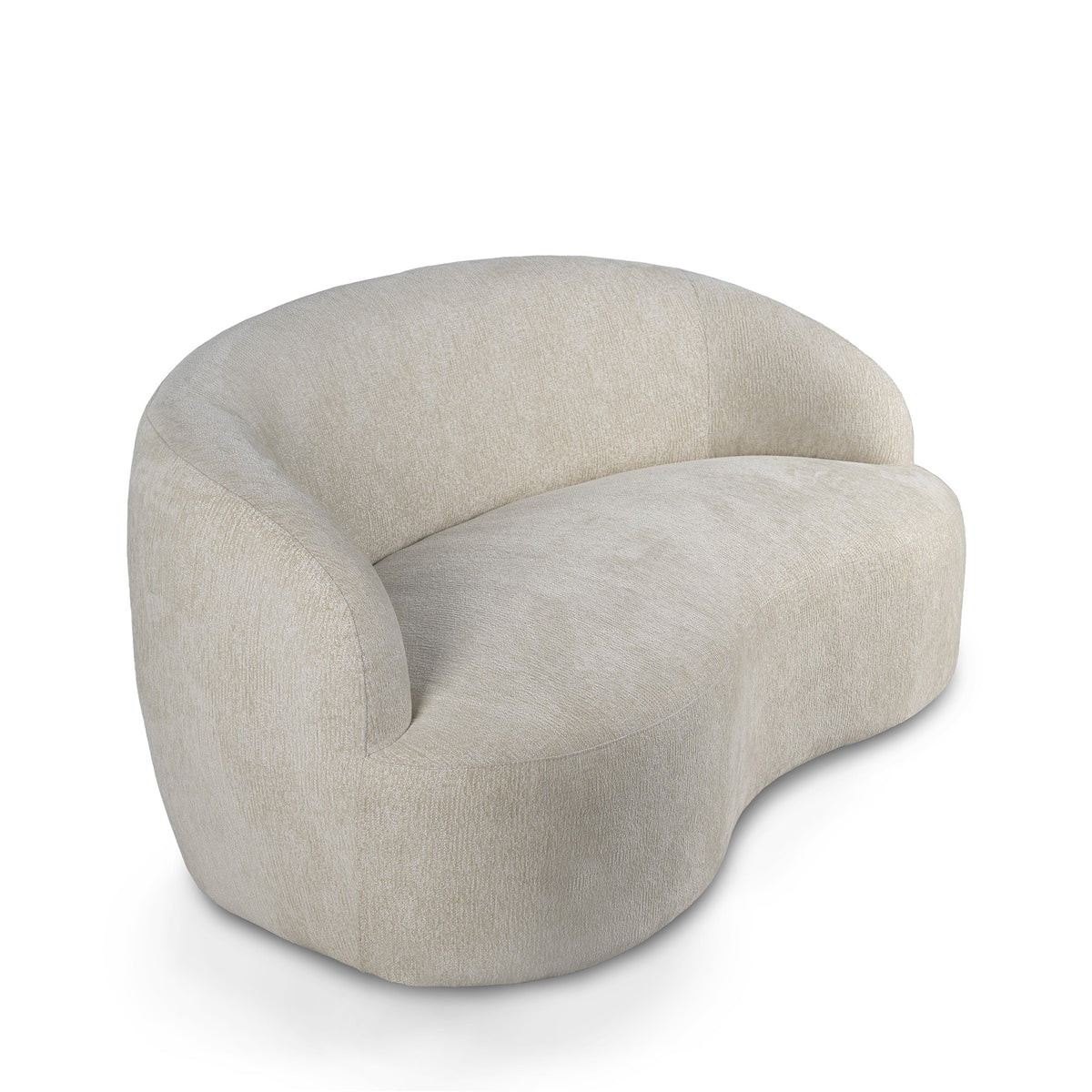 Bohne cream fabric two-seater sofa