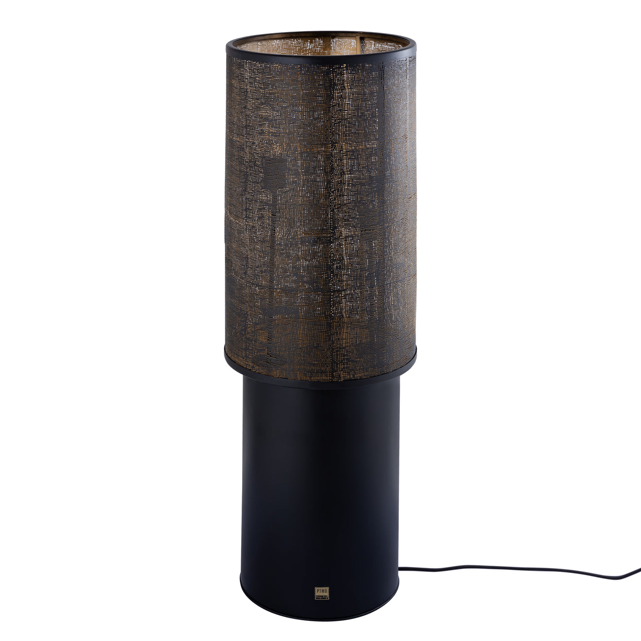 Jarne black iron floor lamp with gold interior