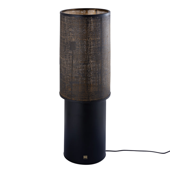 Jarne black iron floor lamp with gold interior