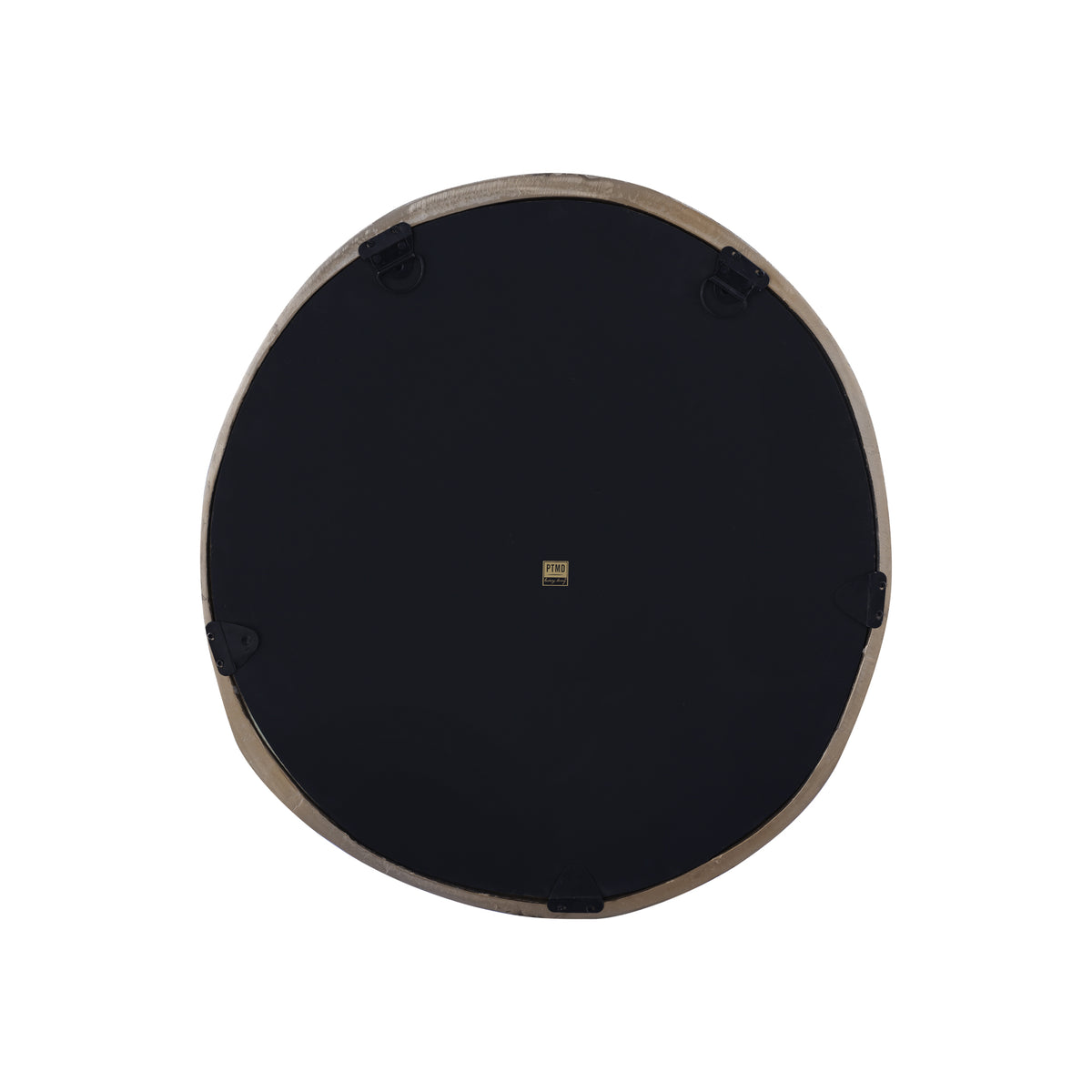 Limera gold round mirror with irregular border, small