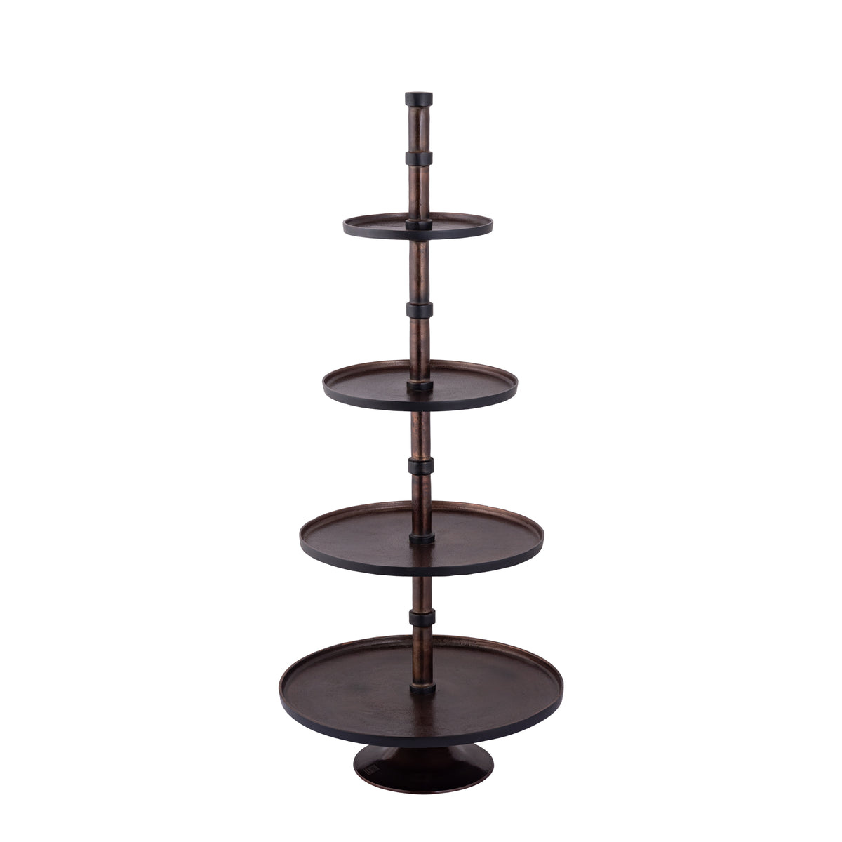 Glinda copper aluminium round tiered stand, large