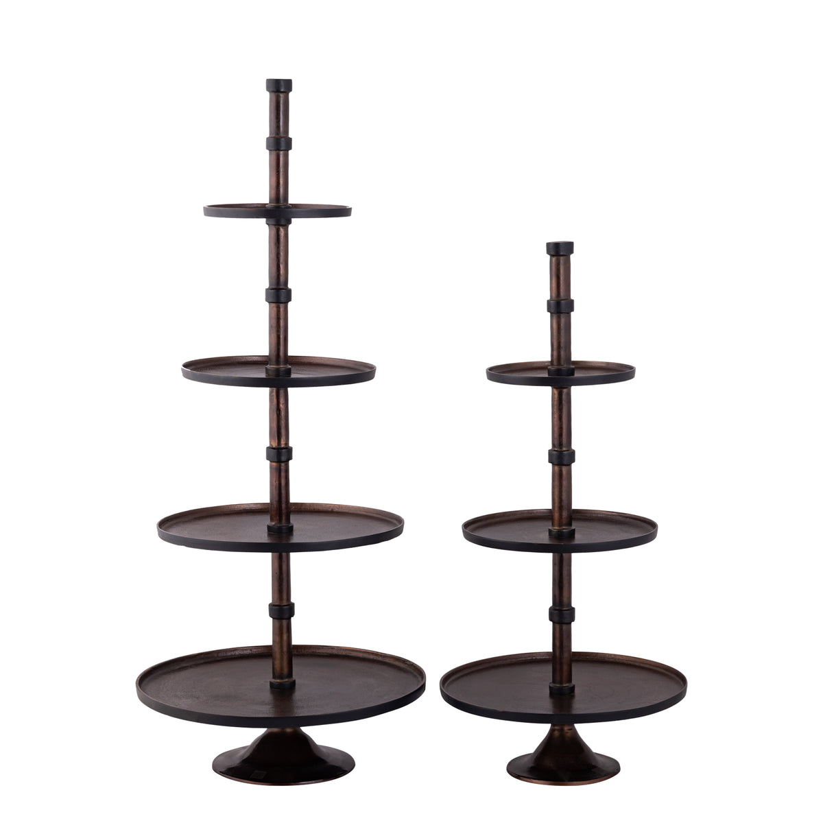 Glinda copper aluminium round tiered stand, large