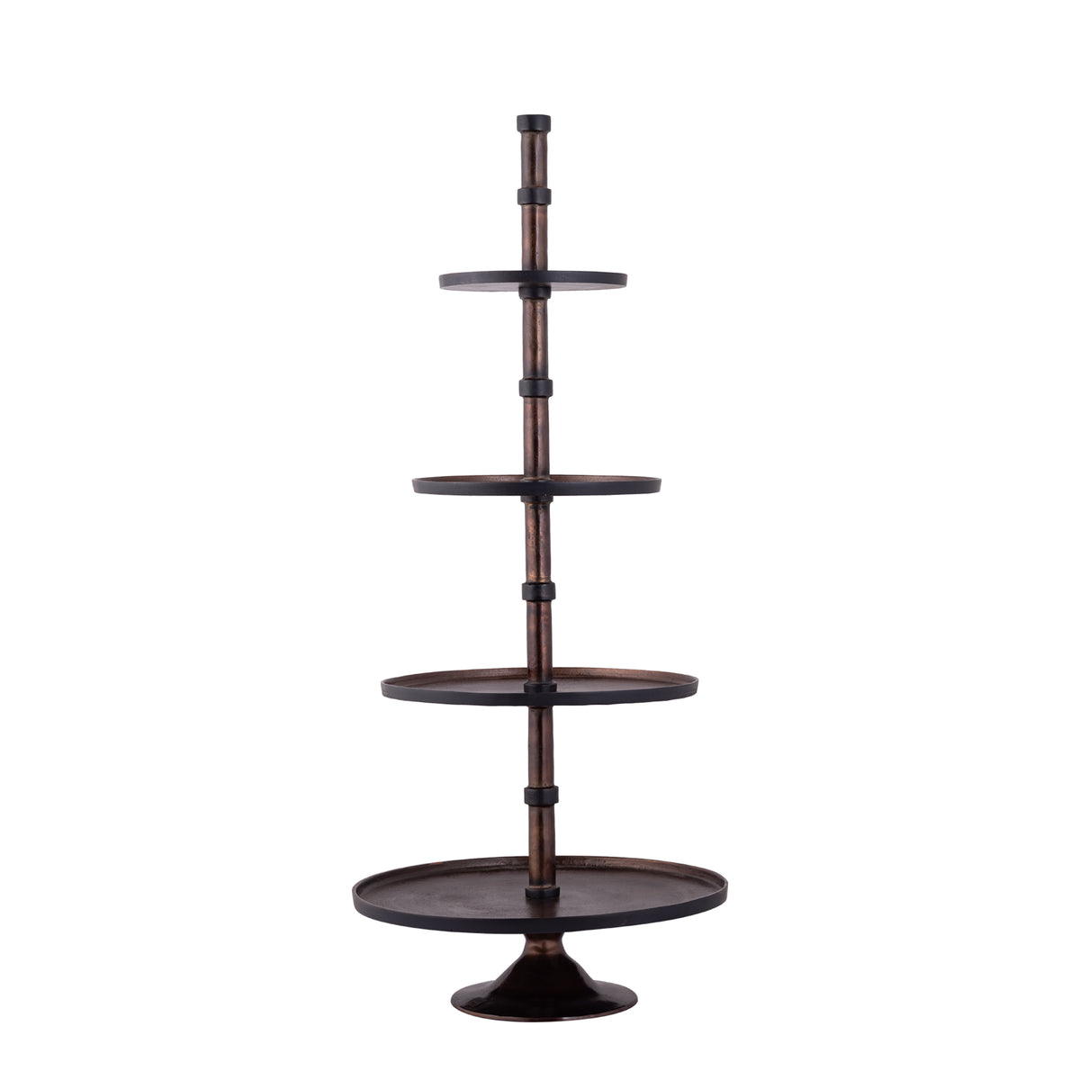 Glinda copper aluminium round tiered stand, large