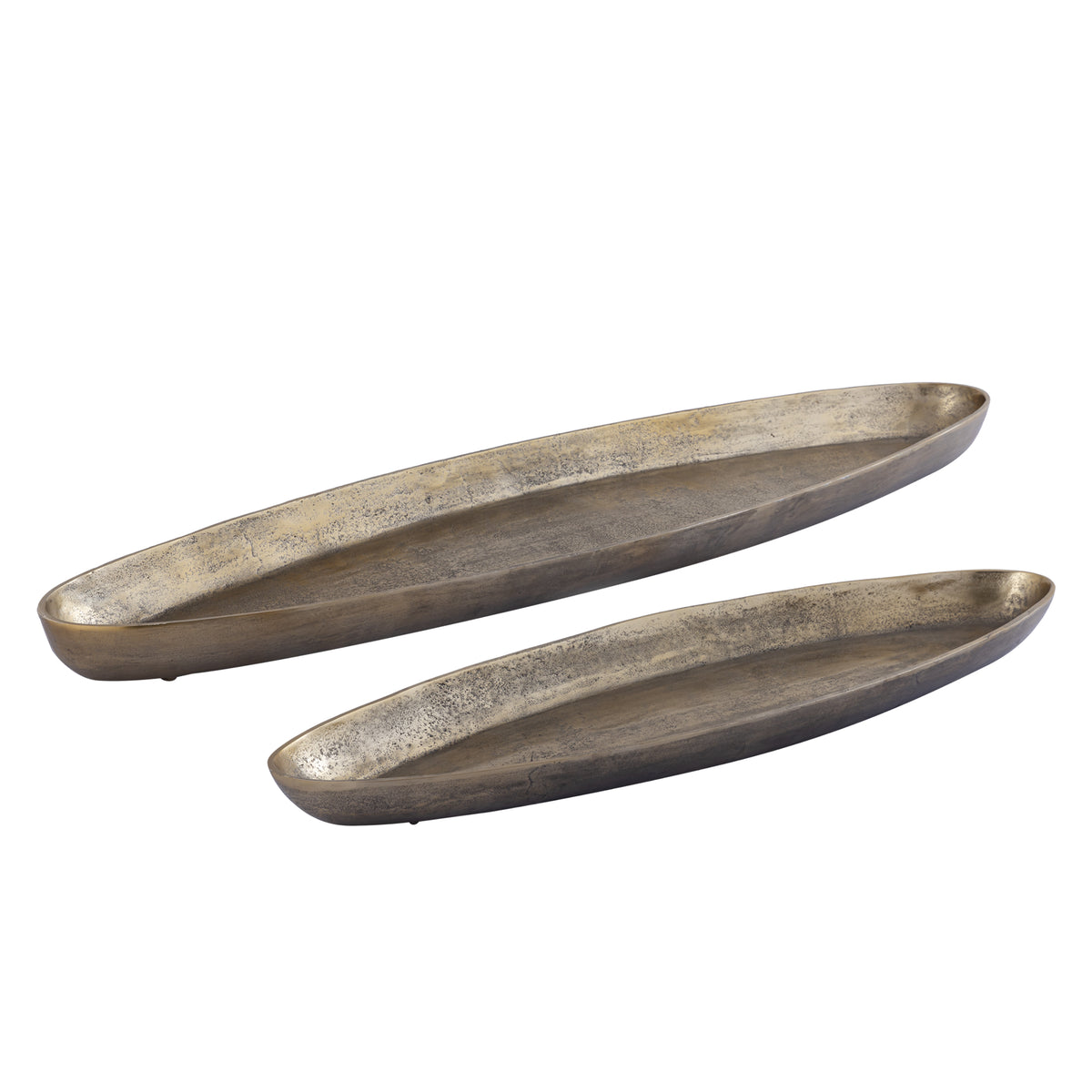 Yaren gold cast aluminium oval bowl, large