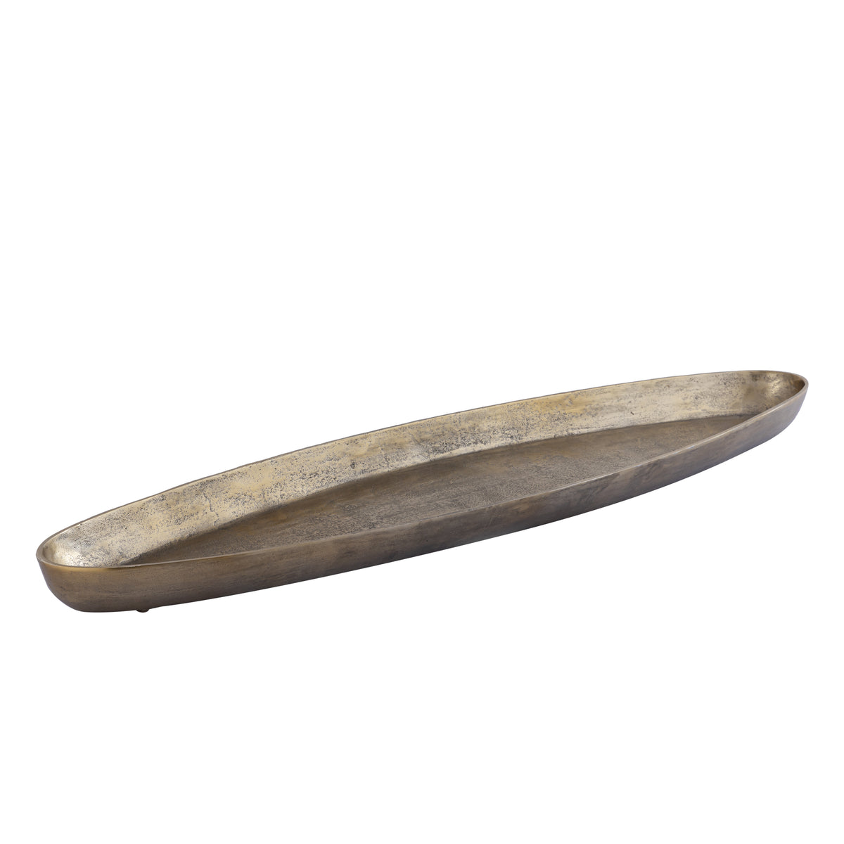 Yaren gold cast aluminium oval bowl, large