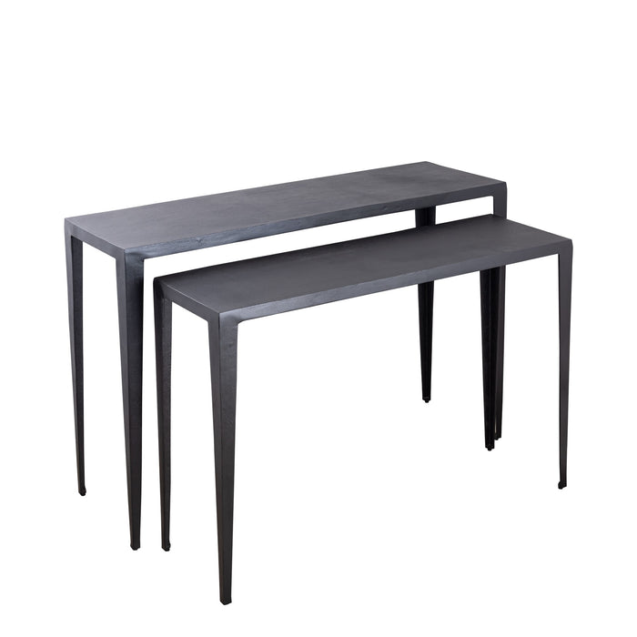 Rivva black cast aluminium side table