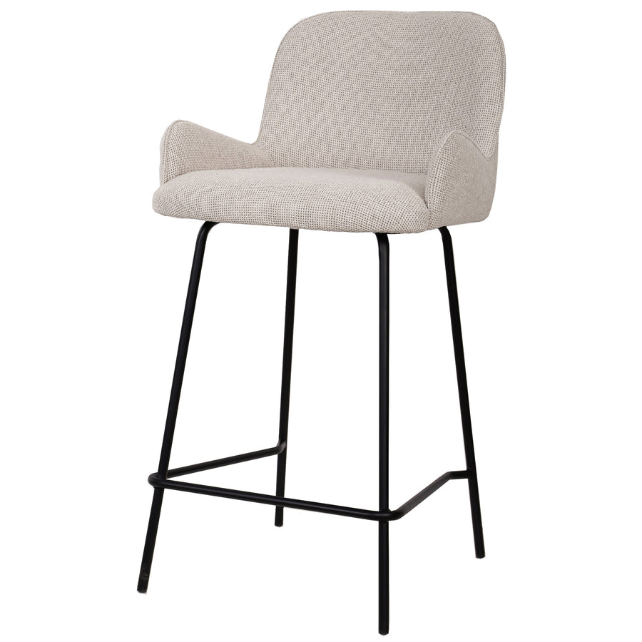 Leander cream upholstered bar stool