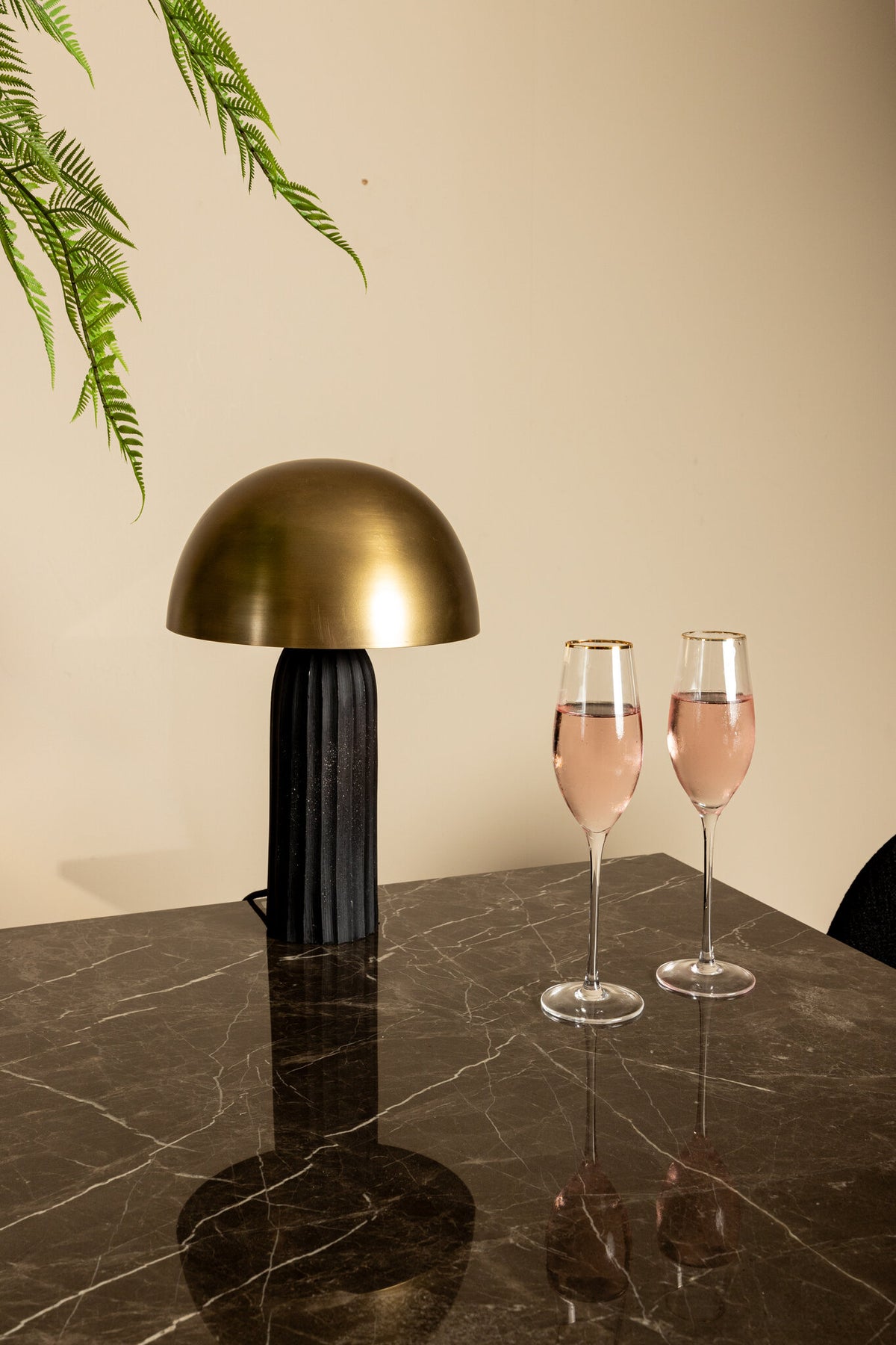 Plaza brown marble square bistro table, taupe base
