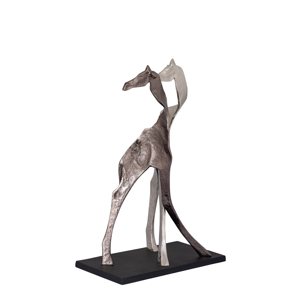 Skye black cast aluminium giraffe statue, small