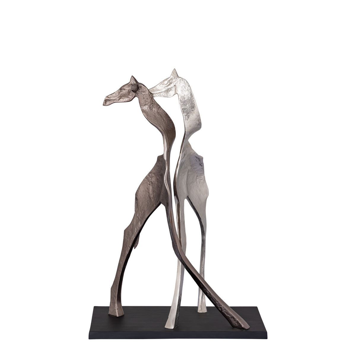 Skye black cast aluminium giraffe statue, small