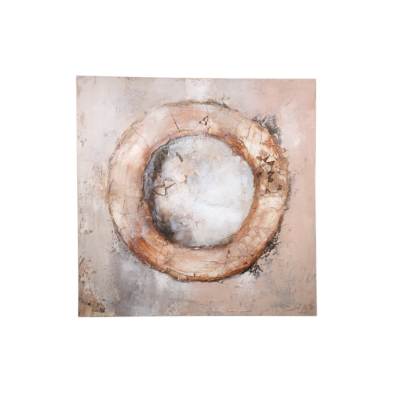 Arianna Canvas Ring Wall Panel - Brown